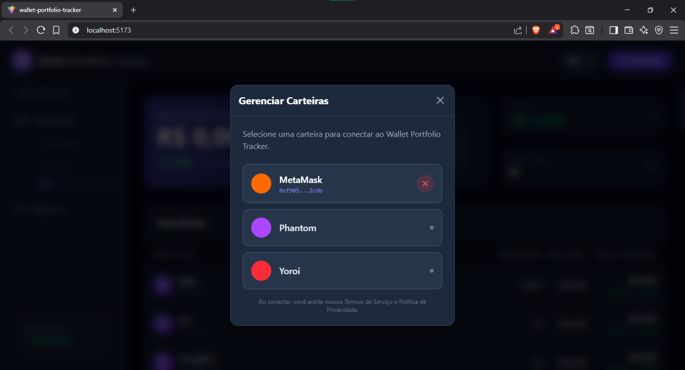 Imagem 3 do Projeto Wallet Portfolio Tracker